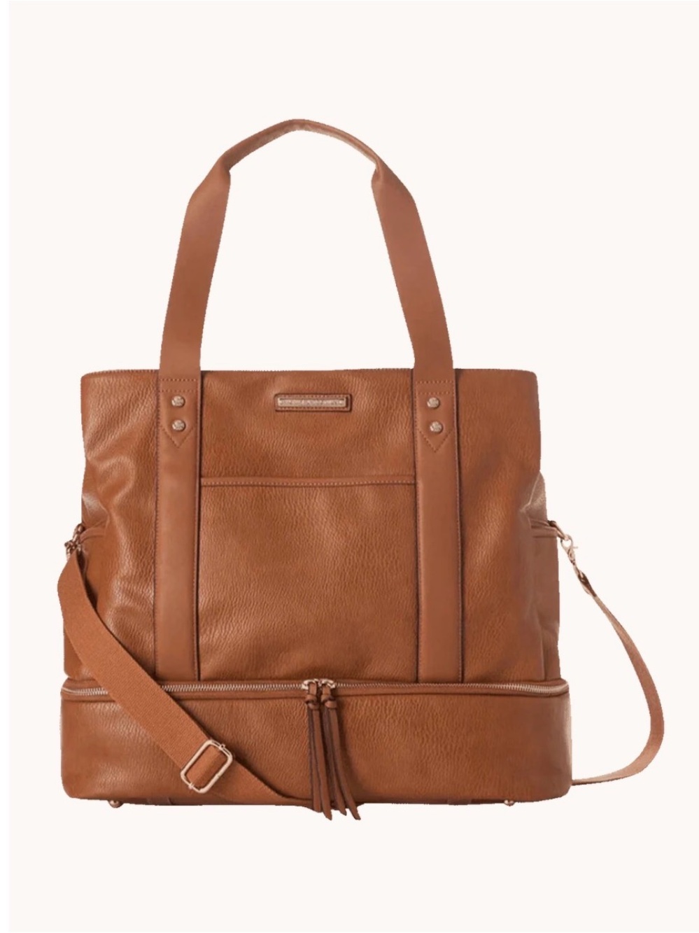 Poppy & Peonies Voyager Cognac Bag